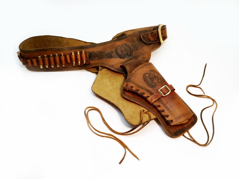 cinturon cartuchera doble marron oscuro (22eu.) 1u